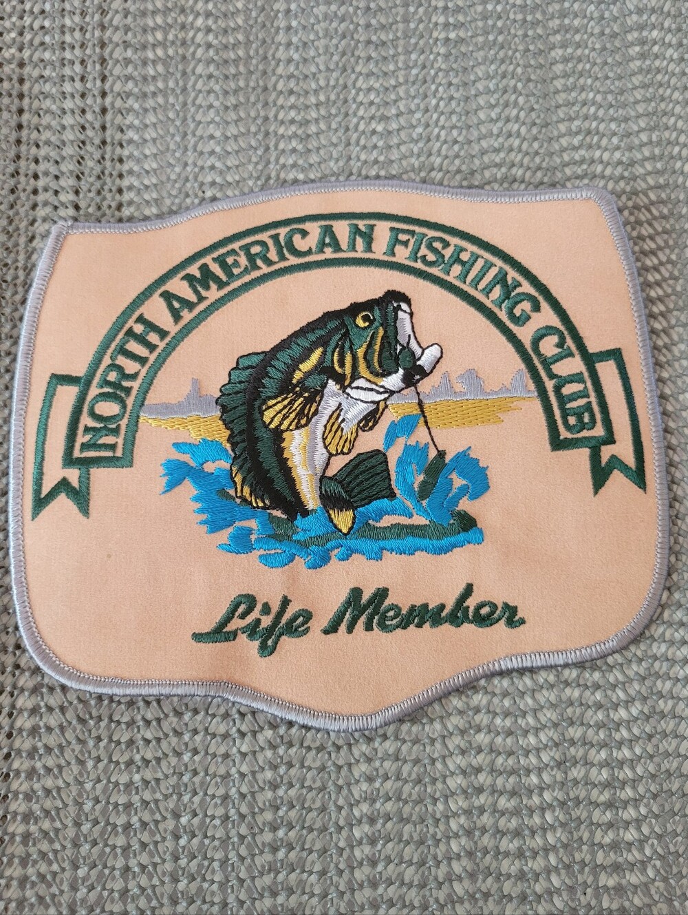 North American Fishing Club Lifetime Member Iron On Vintage Embroidered Patch